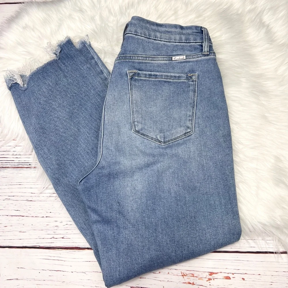 👖|•KANCAN•| High Rise Straight Leg Raw Step Hems Size 15/31👖 - Picture 3 of 5